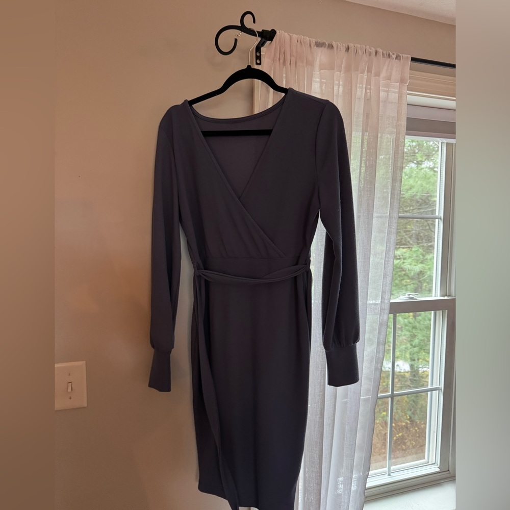Blue Long Sleeve Dress